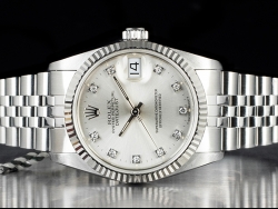 Rolex Datejust 31 Argento Jubilee Silver Lining Diamonds 68274